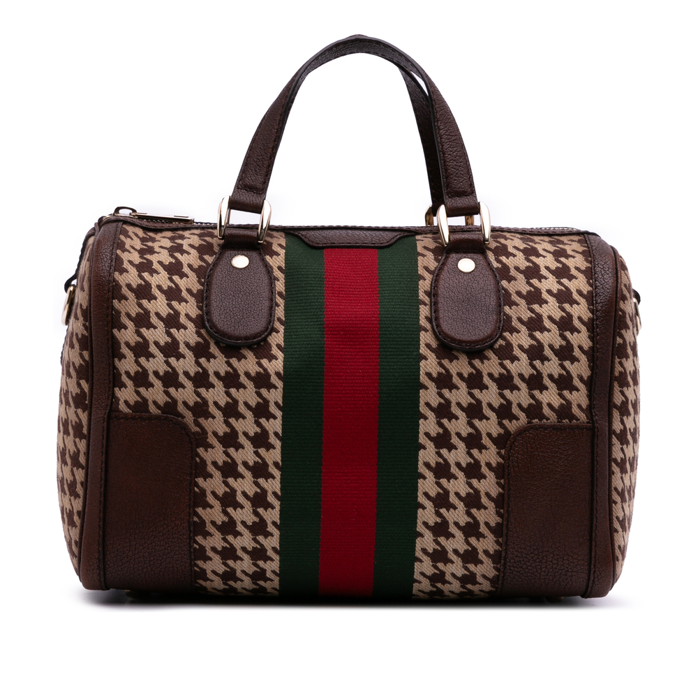 Pre-Loved Gucci Cotton Seventies Web Boston Bag